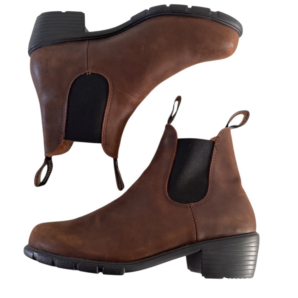 Women's Blundstone Heeled Chelsea Boots Antique Brown Size 10 - Picture 4 of 9